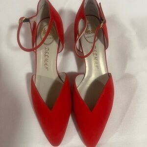 Delman Red Suede Pump, Sz 6.5
